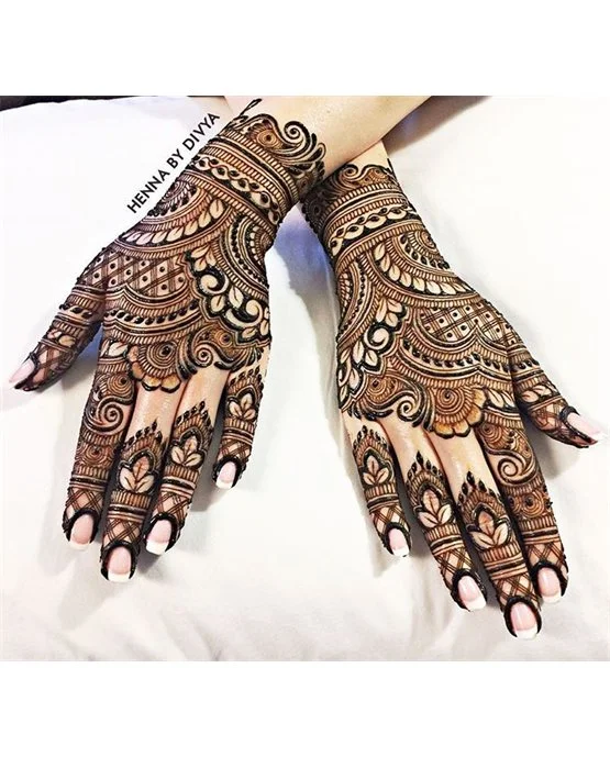 Gorgeous Paisley And Mesh Along Simple Full Hand Mehndi Design